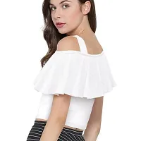 D-Butterfly Polyester One Shoulder Crop Top for Women | Stylish Knitted Short Top for Girls-XL.-thumb2