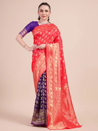 Stylish Jacquard Saree With Blouse Piece For Women