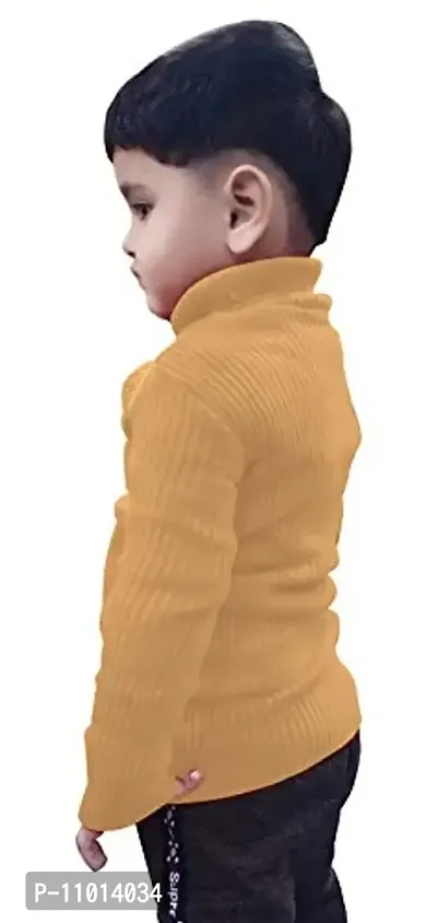 TohuBohu Kid's Cotton High Neck Sweater (Skin)-thumb3