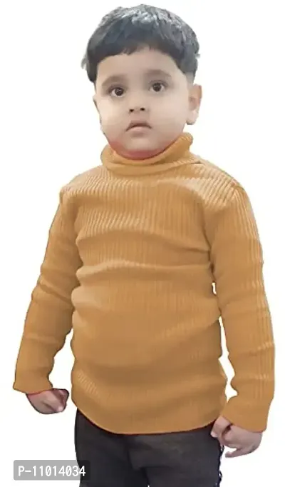 TohuBohu Kid's Cotton High Neck Sweater (Skin)-thumb0