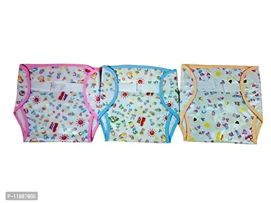 Welo Baby Diaper New Born Washable Reusable Cotton Plastic Diaper/Langot Multicolor-thumb0