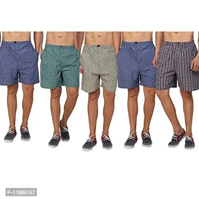 TohuBohu Men's Cotton Checks Boxer (Pack of 5, Small)-thumb0