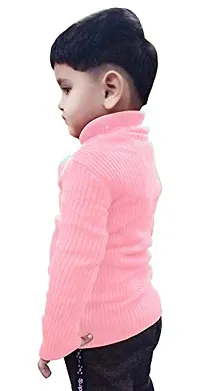 TohuBohu Kid's Cotton High Neck T Shirts, 5-6 Year Pink Black-thumb2