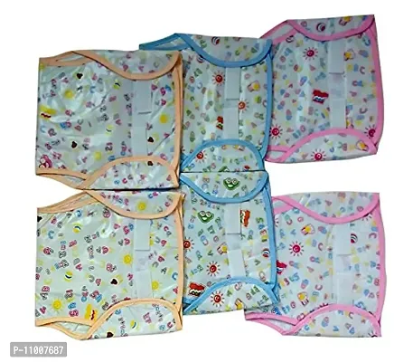 Welo Reusable Water Absorbant Cotton and Plastic Nappy, 0-4 Months (Multicolour)