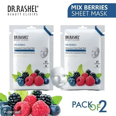Dr Rashel Mix Berries Sheet Mask With Serum That Restores Skins Suplleness And Vitality Pack Of 2 20G-thumb0