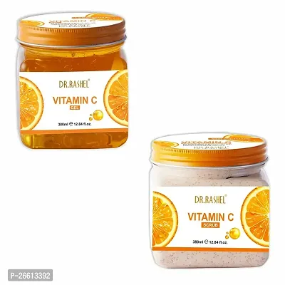 Dr Rashel Vitamin C Gel Vitamin C Scrub For Face Body Combo Pack Of 2 380 Ml