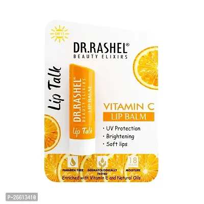 Dr Rashel Vitamin C Nourishing Lip Balm 4.5 Gms Ndash Tinted Lip Moisturizer For Dry And Chapped Lips Enriched With Vitamin E And Natural Oil Intense Hydration And Uv Protection-thumb0