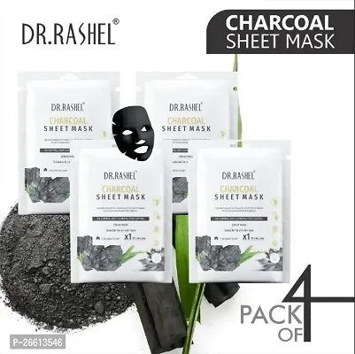 Dr Rashel Charcoal Sheet Mask With Serum That Controls Oil Deep Cleansing And Pore Control Pack Of 4 20G X 4-thumb0