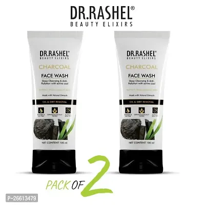 Dr Rashel Charcoal Face Wash Oil And Dirt Removal Parabean And Sls Free Pack Of 2-thumb0