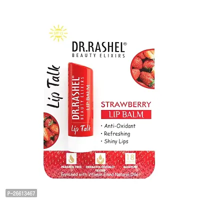 Dr Rashel Strawberry Moisturizing Lip Balm 4.5 Gms Tinted Lip Moisturizer For Dry Chapped Cracked Lips Enriched With Vitamin E And Natural Oil Intense Hydration And Uv Protection