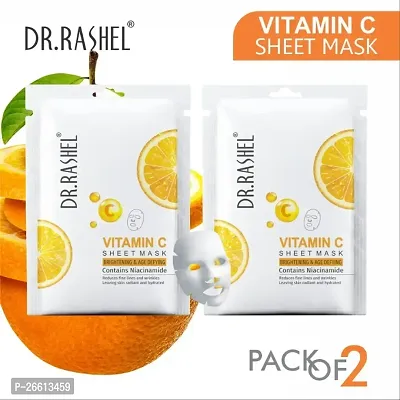 Dr Rashel Vitamin C Sheet Mask With Serum Contains Niacinamide Pack Of 2 20Gm