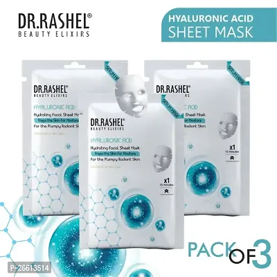 Dr Rashel Hyaluronic Acid Sheet Mask With Serum That Prepare Skin For Moisture Pack Of 3 20G X 3