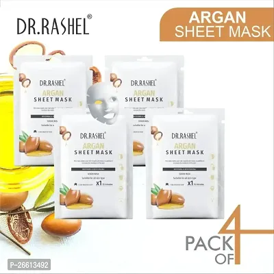 Dr Rashel Argan Sheet Mask With Serum That Promotes Whitening And Moisturizing Pack Of 4 20G X 4-thumb0