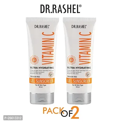 Dr Rashel Vitamin C Gel Sunscreen Spf 40 Pa Ultra Hydrating Parabean Free Pack Of 2 100Ml