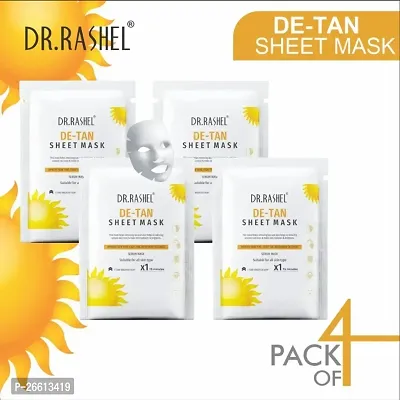 Dr Rashel De Tan Sheet Mask With Serum That Improve Skin Tone Fight Tan And Rejuvenate Dullness Pack Of 4 20G X 4-thumb0