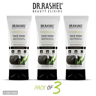 Dr Rashel Charcoal Face Wash Oil And Dirt Removal Parabean And Sls Free Pack Of 3-thumb0