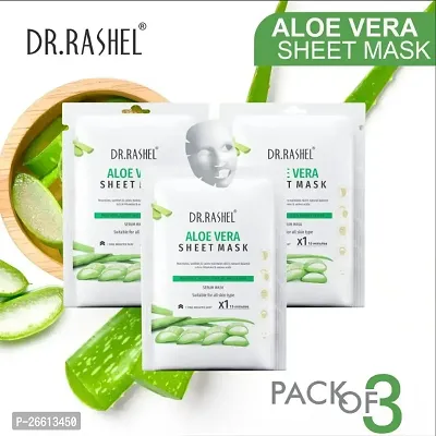 Dr Rashel Aloe Vera Sheet Mask With Serum That Moisturize Soothe Skin And Balance Skin Oil Pack Of 3 20G X 3