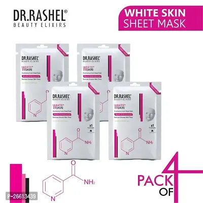 Dr Rashel White Skin Sheet Mask With Serum That Having Arbutin And Niacinamide Pack Of 4 20G X 4-thumb0