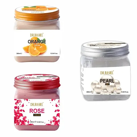 Dr Rashel Orange Cream Pearl Gel Rose Cream For Face Body 380 Ml Each Pack Of 3