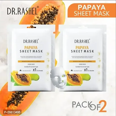 Dr Rashel Papaya Sheet Mask With Serum That Promotes Skin Elasticity And Firmness Pack Of 2 20G