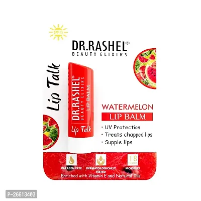 Dr Rashel Watermelon Lip Balm 4.5 Gms Tinted Lip Moisturizer For Dry Chapped Cracked Lips Enriched With Vitamin E And Natural Oil Intense Hydration And Uv Protection