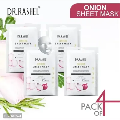 Dr Rashel Onion Sheet Mask With Serum That Rejuvenate Skin And Control Oil Pack Of 4 20G