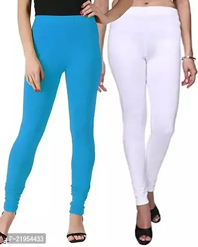 Classic Cotton Solid Leggings for Women, Pack of 2