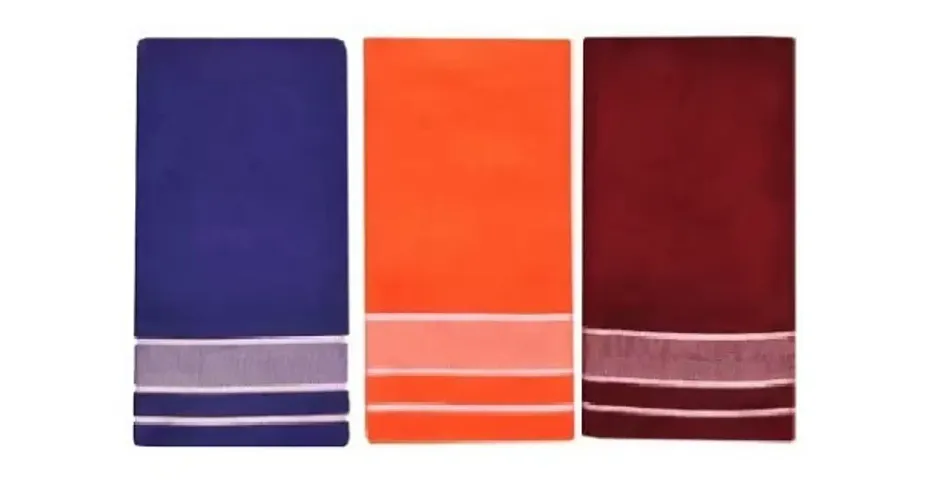 SSS Fancy Colored Cotton Lungi for Men's,Combo of 3, Size-2 meters (Lungis)