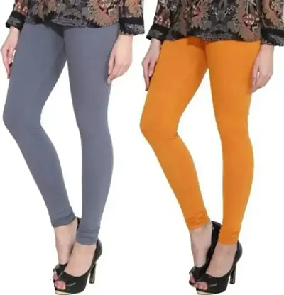 Fabulous Spandex Solid Leggings For Women Pack Of 2