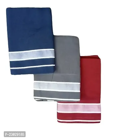 Classic Cotton Solid Dhotis for Men, Pack of 3, 2mtr