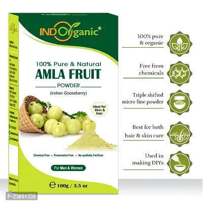 Natural And Organic Amla Indian Gooseberry Powder For Hair Care Mask and Skin, 100g-thumb5