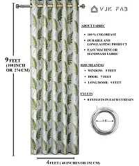 VJK FAB Heavy Gold Queen Fabric Leaves Design Curtains for Window, Door, Long Door, Drawing Room, Living Room (VJK-GQ-LEAVES-SETOF3-GREEN-5) 4X5 Feet, Set of 3 Pcs, Green-thumb4