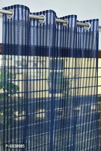 Fancy Net Tissue Zigzag Curtains For Door Window 4x9 Feet Set Of 2-thumb0