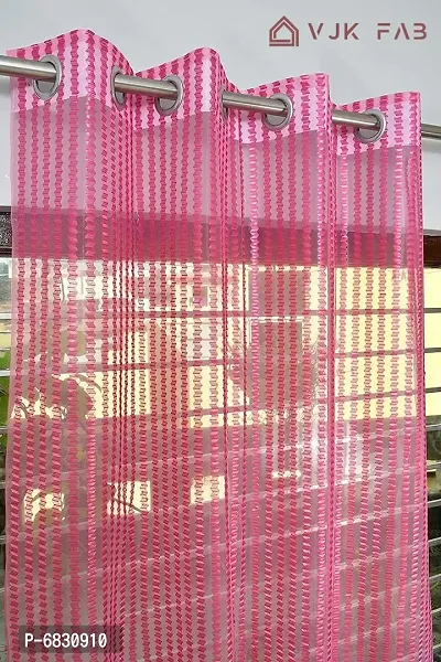 Fancy Net Tissue Zigzag Curtains For Door Window 4x7 Feet Set Of 2