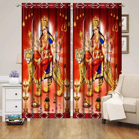 GOGAJI COLLECTION Printed, Polyester Blend,Digital 3D Printed Curtain for Window/Door/Long Door Curtain.(D.N 200)