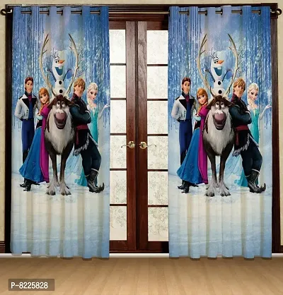 Comfortable Polyester Cartoon Printed Door Curtains- Pack Of 2