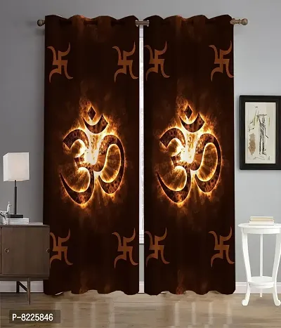 Comfortable Polyester Printed Long Door Curtains- Pack Of 2