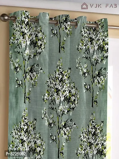 Comfortable Polyester Floral Print Long Door Curtains- Pack Of 2-thumb2