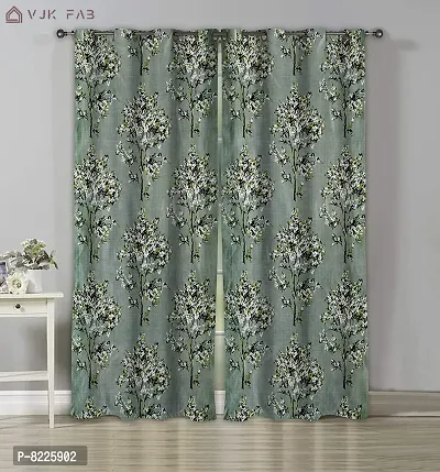 Comfortable Polyester Floral Print Long Door Curtains- Pack Of 2-thumb0