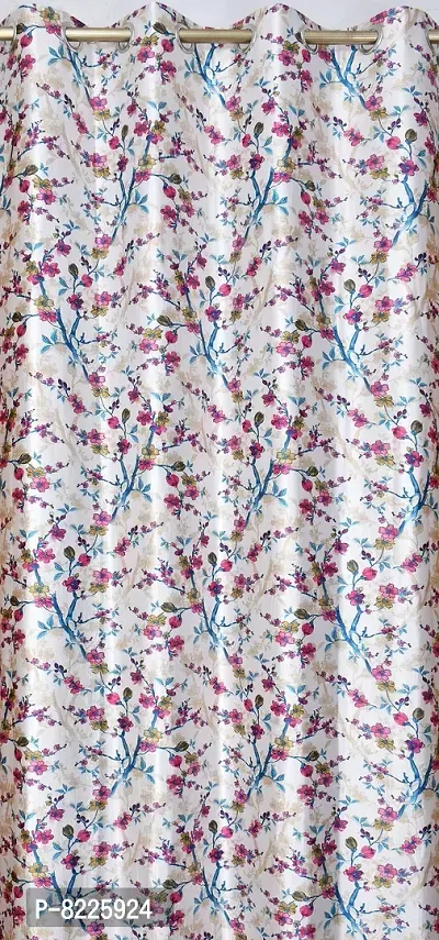 Comfortable Polyester Floral Print Door Curtains- Pack Of 3-thumb2