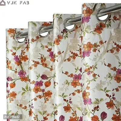 Comfortable Polyester Floral Print Door Curtains- Pack Of 3-thumb2