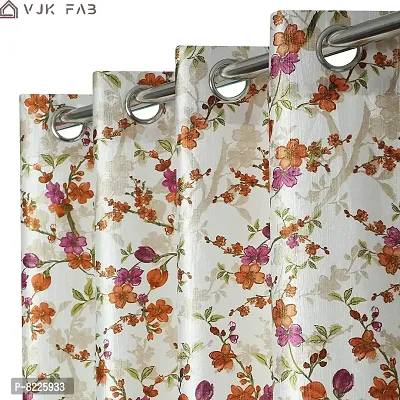 Comfortable Polyester Floral Print Long Door Curtains- Pack Of 3-thumb2