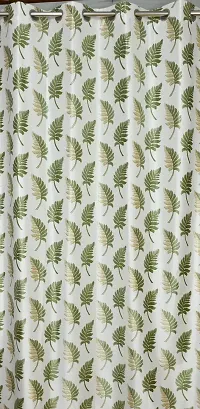 VJK FAB Heavy Gold Queen Fabric Leaves & Texture Design Curtains for Window, Door, Long Door, Drawing Room, Living Room (VJK-GQ-Leaves 1 Texture 2-SETOF3-GREEN-9) 4X9 Feet, Set of 3 Pcs, Green-thumb3