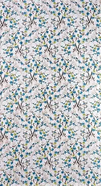 VJK FAB Flower Design Curtains for Window, Door, Long Door, Drawing Room, Bedroom, Living Room (VJK-LC-Flower-Blue-7) 4x7 Feet, Set of 2 Pcs, Blue-thumb3