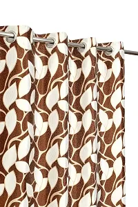 VJK FAB Leaf Floral Heavy Quality Curtains | Room Darkening Premium Fabric for Home Office | Parda for Living Room, Bedroom, Drawing Room | Curtains 9 Feet Long Set of 2, Coffee-thumb1