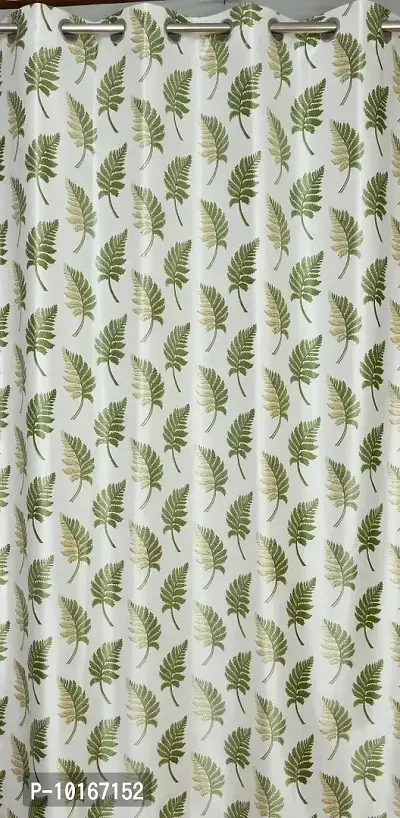 VJK FAB Heavy Gold Queen Fabric Leaves & Texture Design Curtains for Window, Door, Long Door, Drawing Room, Living Room (VJK-GQ-Leaves 2 Texture 1-SETOF3-GREEN-9) 4X9 Feet, Set of 3 Pcs, Green-thumb3