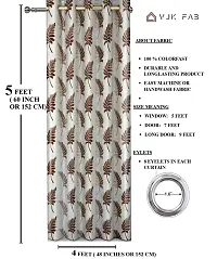 VJK FAB Heavy Gold Queen Fabric Leaves & Texture Design Curtains for Window, Door, Long Door, Drawing Room, Living Room (VJK-GQ-Leaves 1 Texture 2-SETOF3-COFFEE-7) 4X7 Feet, Set of 3 Pcs, Coffee-thumb4