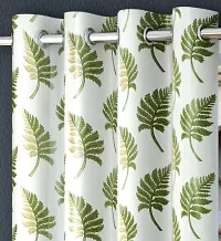 VJK FAB Heavy Gold Queen Fabric Leaves Design Curtains for Window, Door, Long Door, Drawing Room, Living Room (VJK-GQ-LEAVES-SETOF3-GREEN-5) 4X5 Feet, Set of 3 Pcs, Green-thumb1