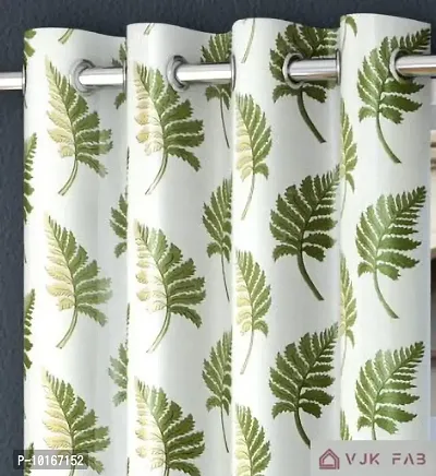 VJK FAB Heavy Gold Queen Fabric Leaves & Texture Design Curtains for Window, Door, Long Door, Drawing Room, Living Room (VJK-GQ-Leaves 2 Texture 1-SETOF3-GREEN-9) 4X9 Feet, Set of 3 Pcs, Green-thumb2