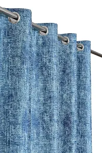 VJK FAB Elegant Bale Leaves & Leather Design Curtains for Window, Door, Drawing Room, Bedroom, Living Room (VJK-Bale Leaves 2 Leather 1-SETOF3-BLUE-5) 4X5 Feet, Set of 3 Pcs, Blue-thumb4